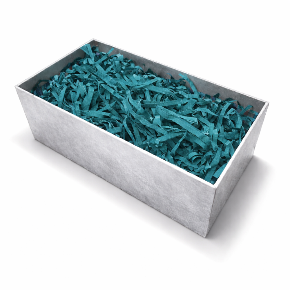 Relleno decorativo de papel azul verdoso 50 g