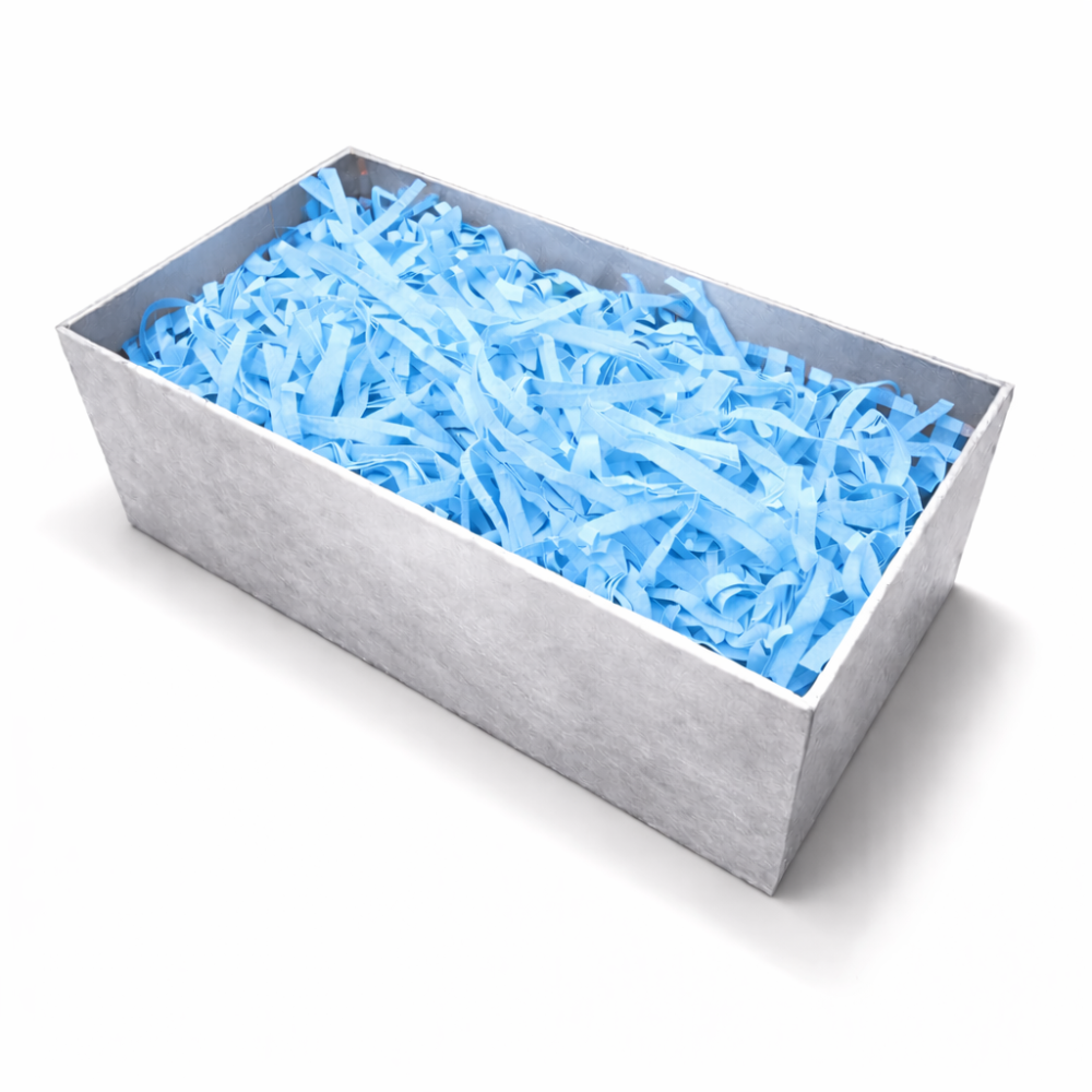 Relleno decorativo de papel azul cielo 50 g