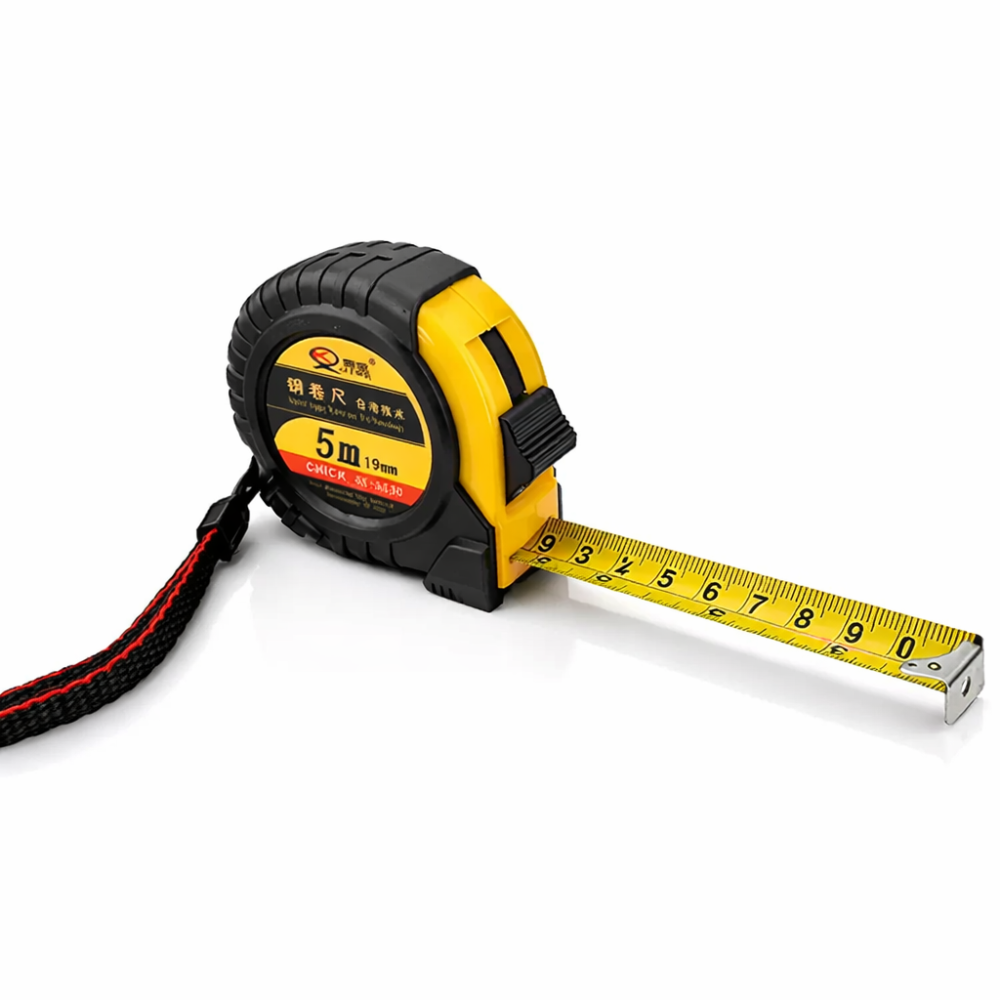 Cinta métrica retráctil de 5 m x 19 mm con freno de bloqueo
