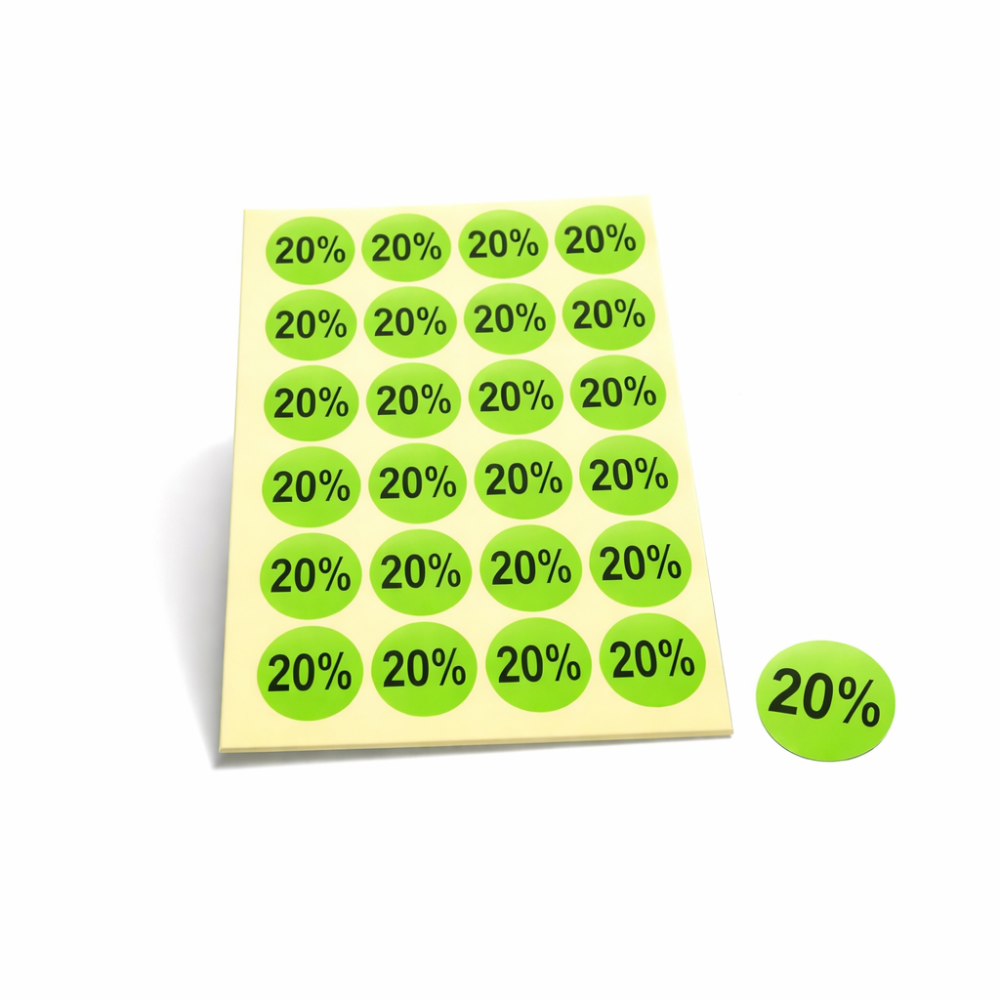Pegatinas autoadhesivas 20 % verde - 1867v