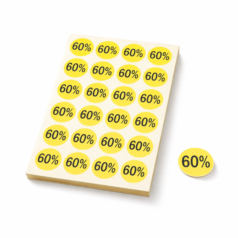 240 pegatinas adhesivas de color amarillo 60 % - 1863j
