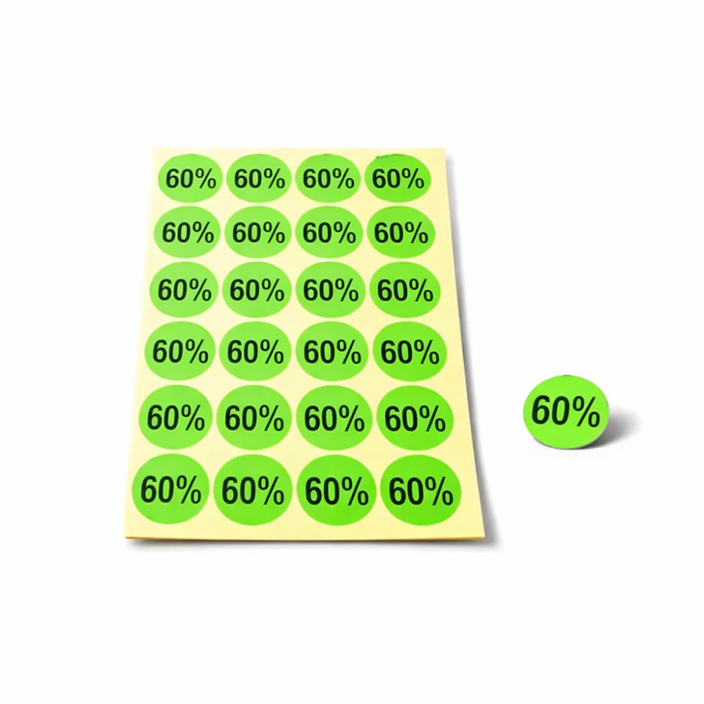 240 pegatinas adhesivas de color verde 60 % - 1863v