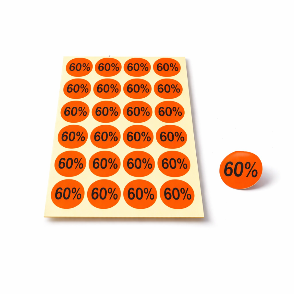 240 pegatinas adhesivas de color naranja oscuro 60 % - 1863of