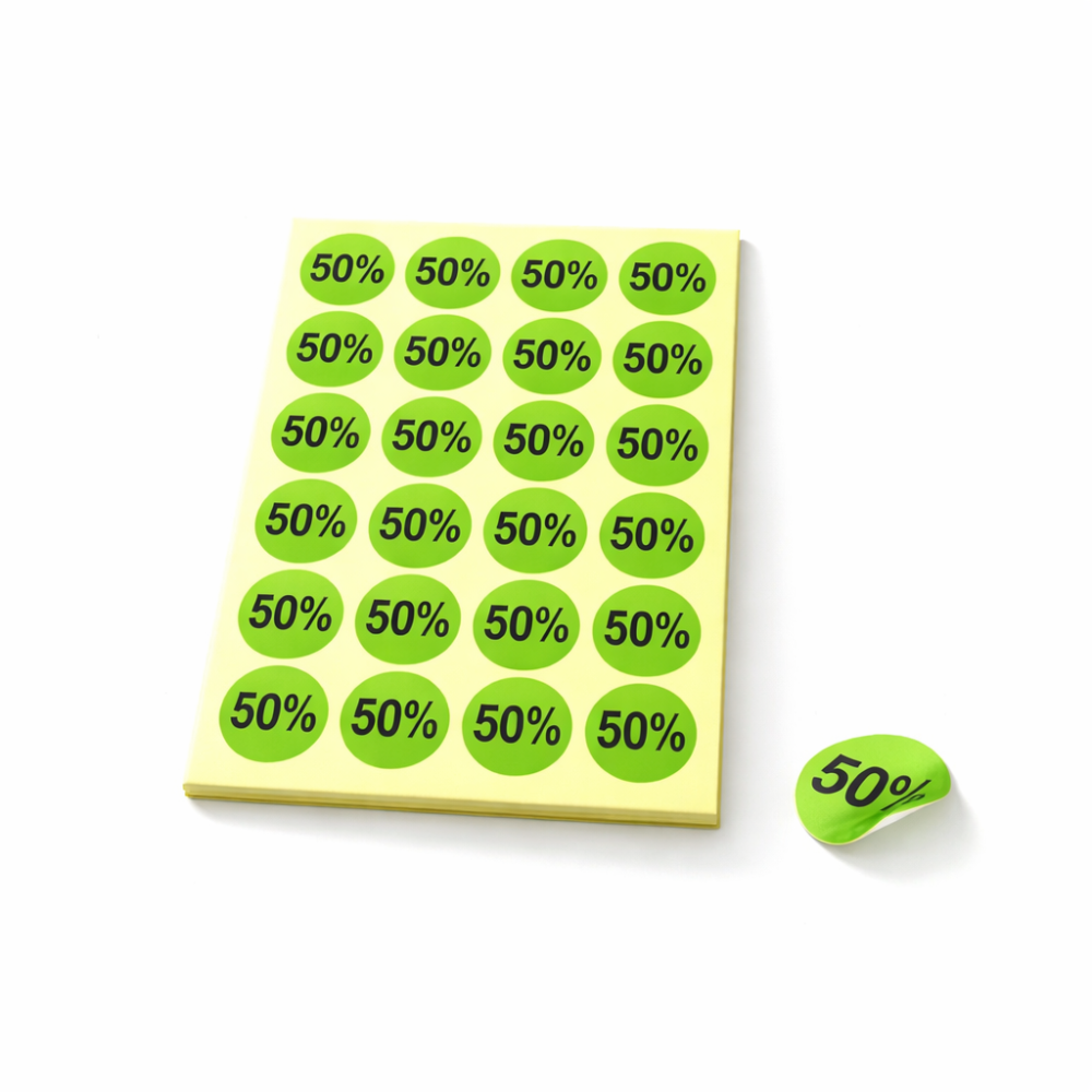 Lote de 240 pegatinas adhesivas verdes 50 % - 1864v
