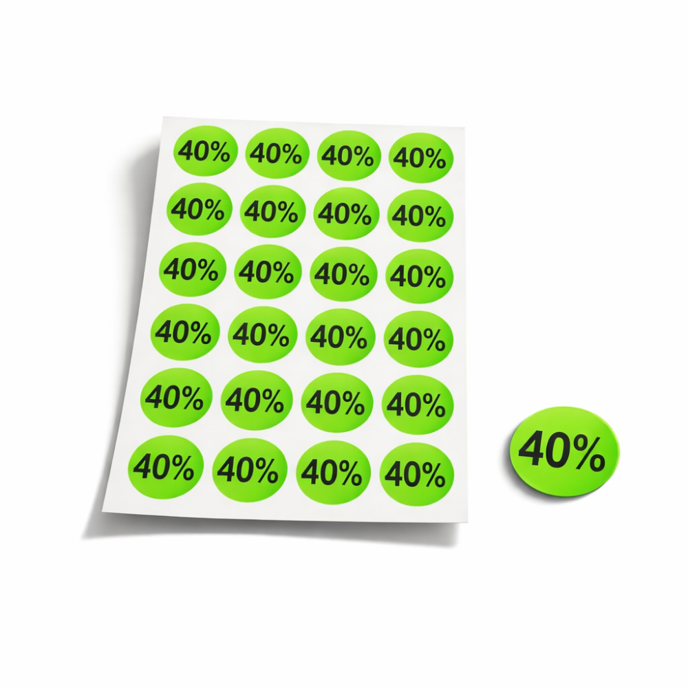240 pegatinas adhesivas 40 % verdes - 1865v