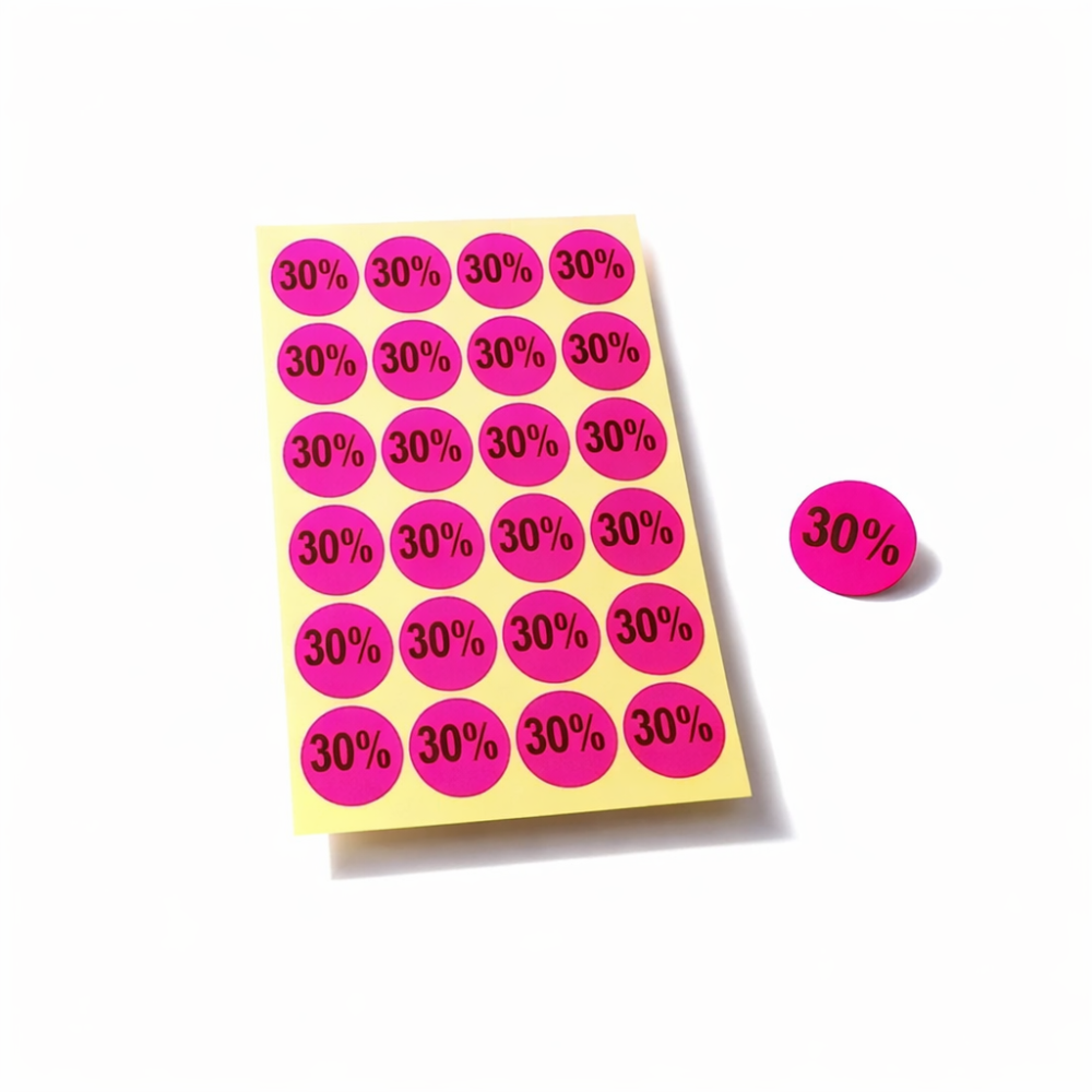 Lote de 240 pegatinas autoadhesivas 30 % rosa - 1866r