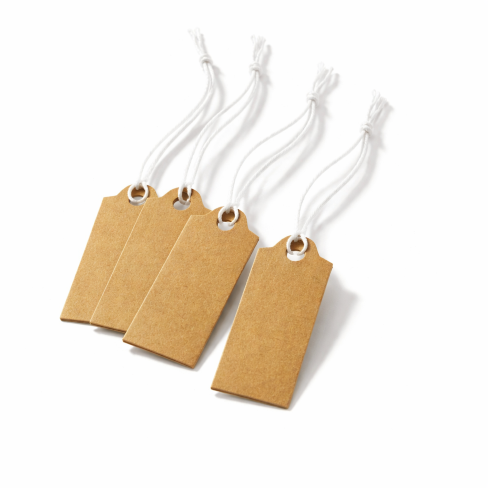 100 etiquetas de hilo kraft para precios de 2 x 1,5 cm