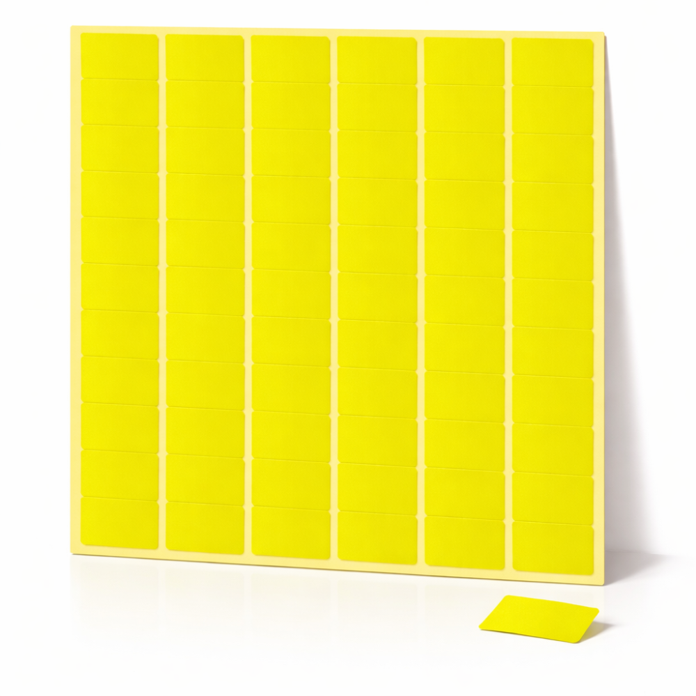 780 pegatinas rectangulares de color amarillo fluorescente de 13 x 24 mm - 6869