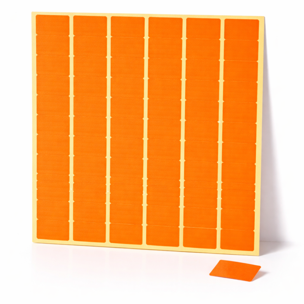 780 pegatinas rectangulares de color naranja claro fluorescente de 13 x 24 mm - 6871