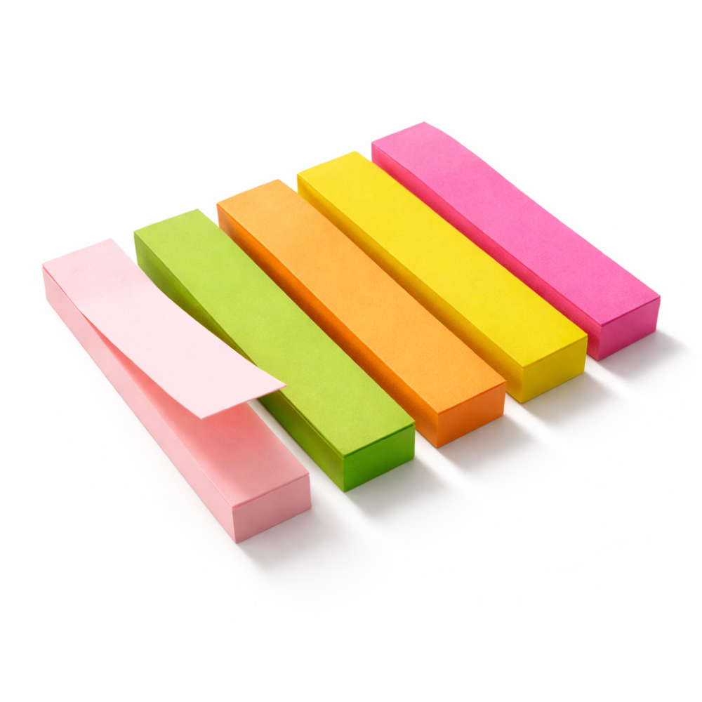 Lote de 5 blocs de notas adhesivos marcapáginas de 90 hojas, 5 colores - 7431
