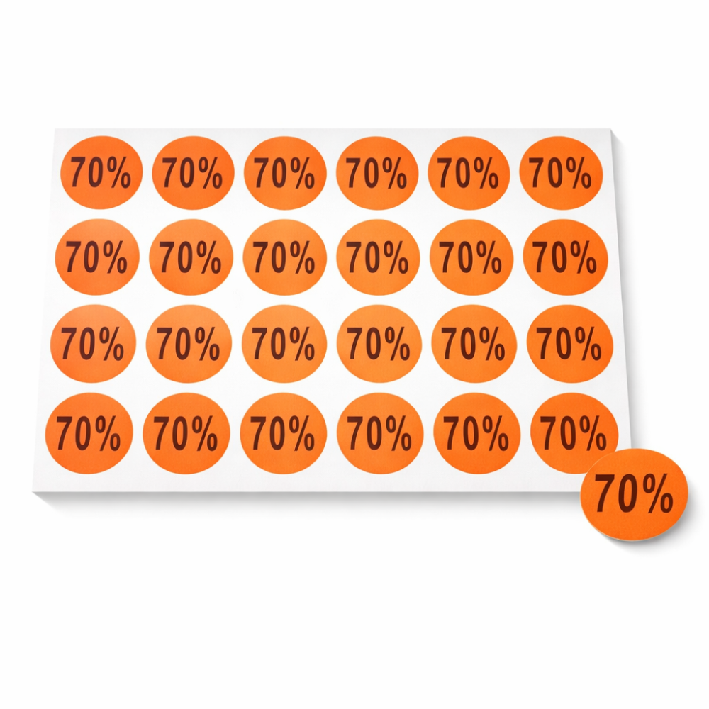 240 etiquetas adhesivas 70 % naranja oscuro - 7925of
