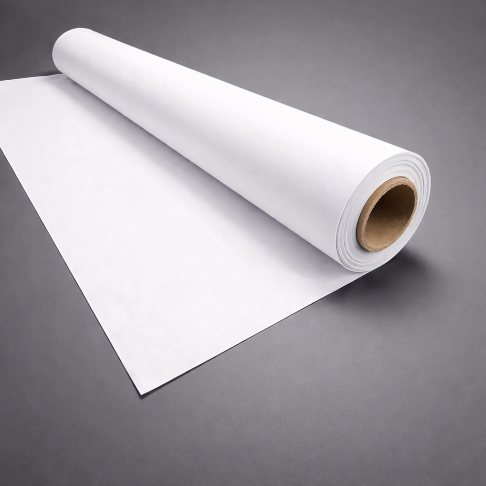 Rollo de papel kraft blanco verjurado de 0,7 x 25 m