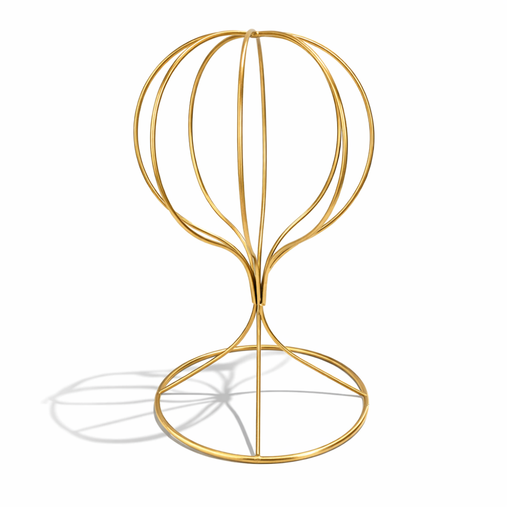 Soporte para sombreros de niño de metal dorado mate, 53 cm