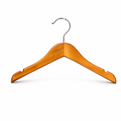 6 perchas infantiles de madera natural con muesca de 26 cm