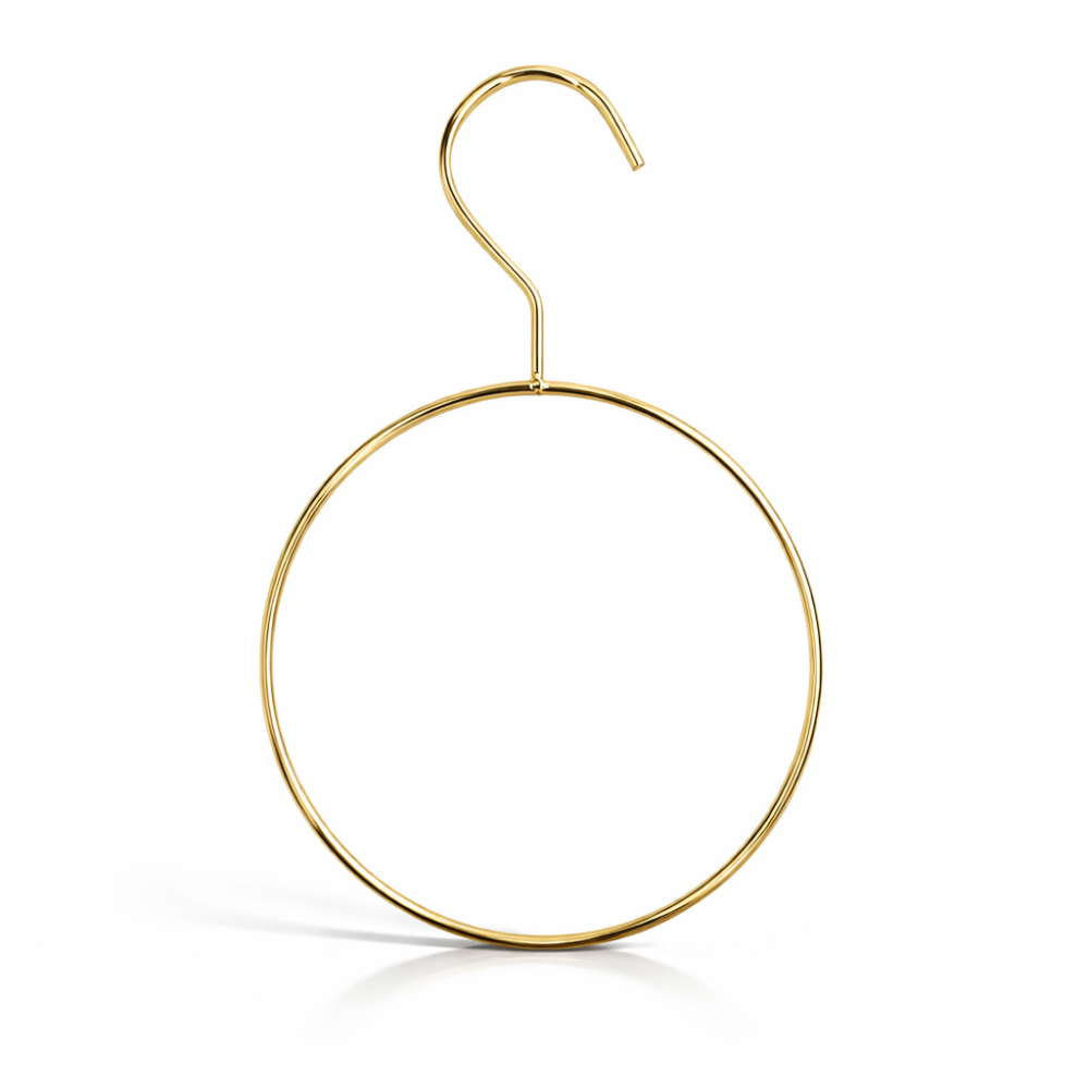 Lote de 10 perchas redondas para pañuelos de metal dorado - Ø18 cm