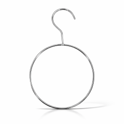 Lote de 10 perchas redondas para pañuelos de metal cromado - Ø18 cm
