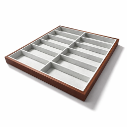 Bandeja grande para gafas de madera para 12 pares, 36 x 40 cm