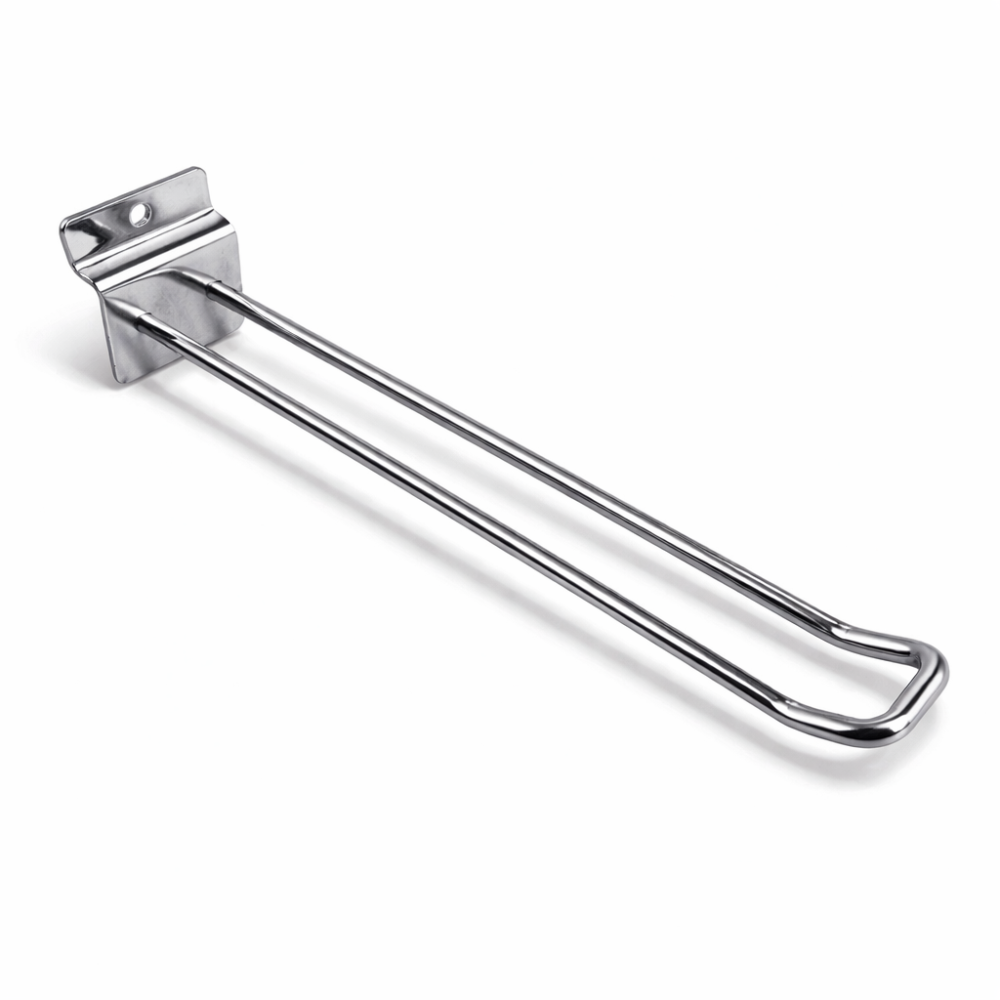 Brazo de metal doble para panel ranurado