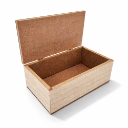 Pequeña caja de madera para guardar cosas con motivo de pájaro blanco en relieve