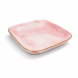 Mini cuenco de cerámica con efecto marmolado rosa claro