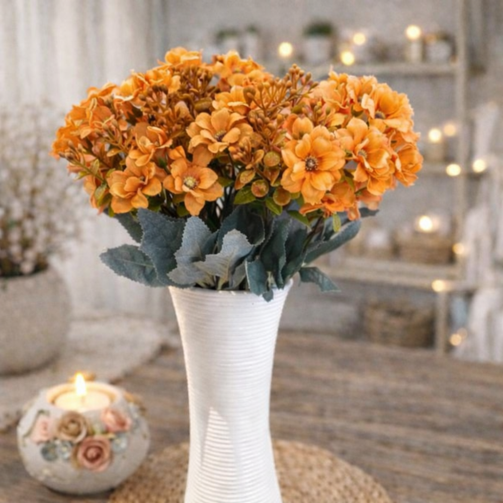 Pequeño ramo artificial de rosa silvestre - naranja