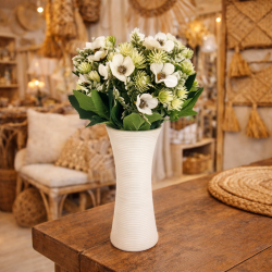 Pequeño ramo artificial de flores de verano - blanco