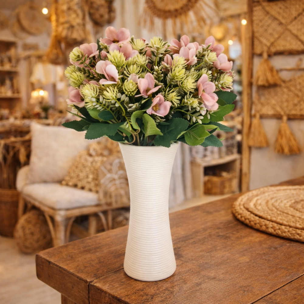Pequeño ramo artificial de flores de verano -  malva