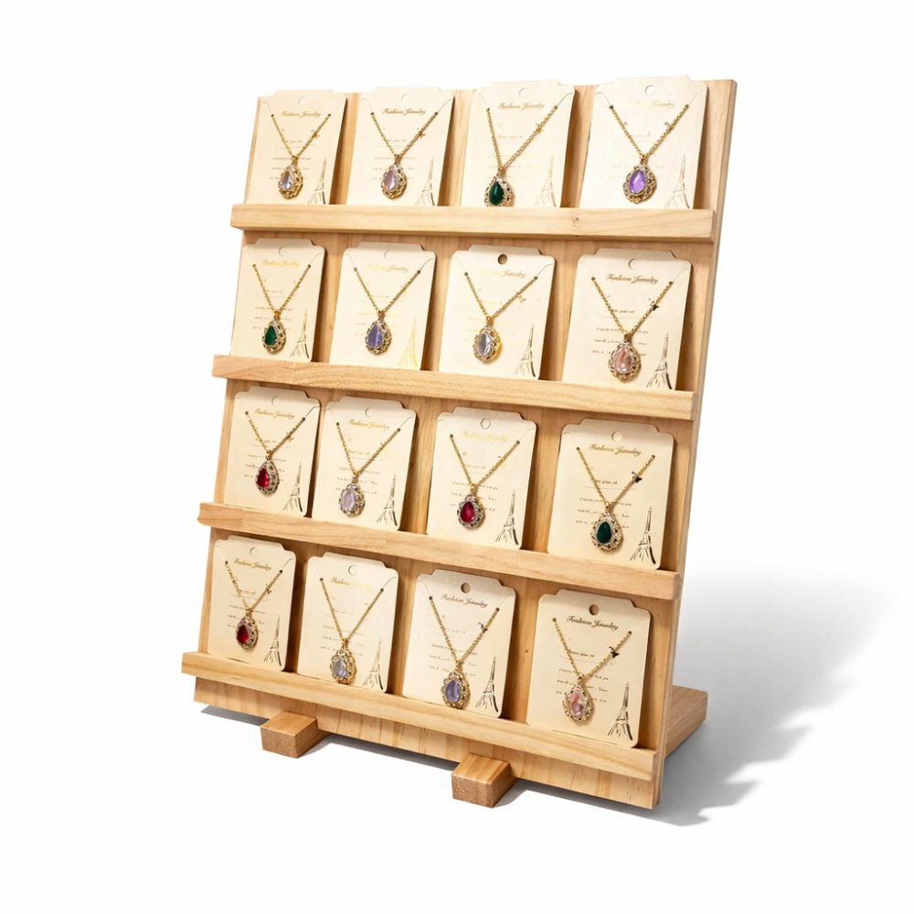 Estantería de madera de 4 niveles para soportes de cartón