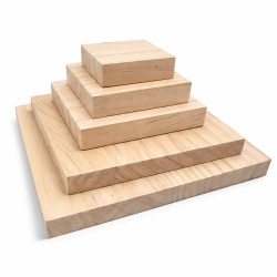 Lote de 5 soportes cuadrados de madera de pino