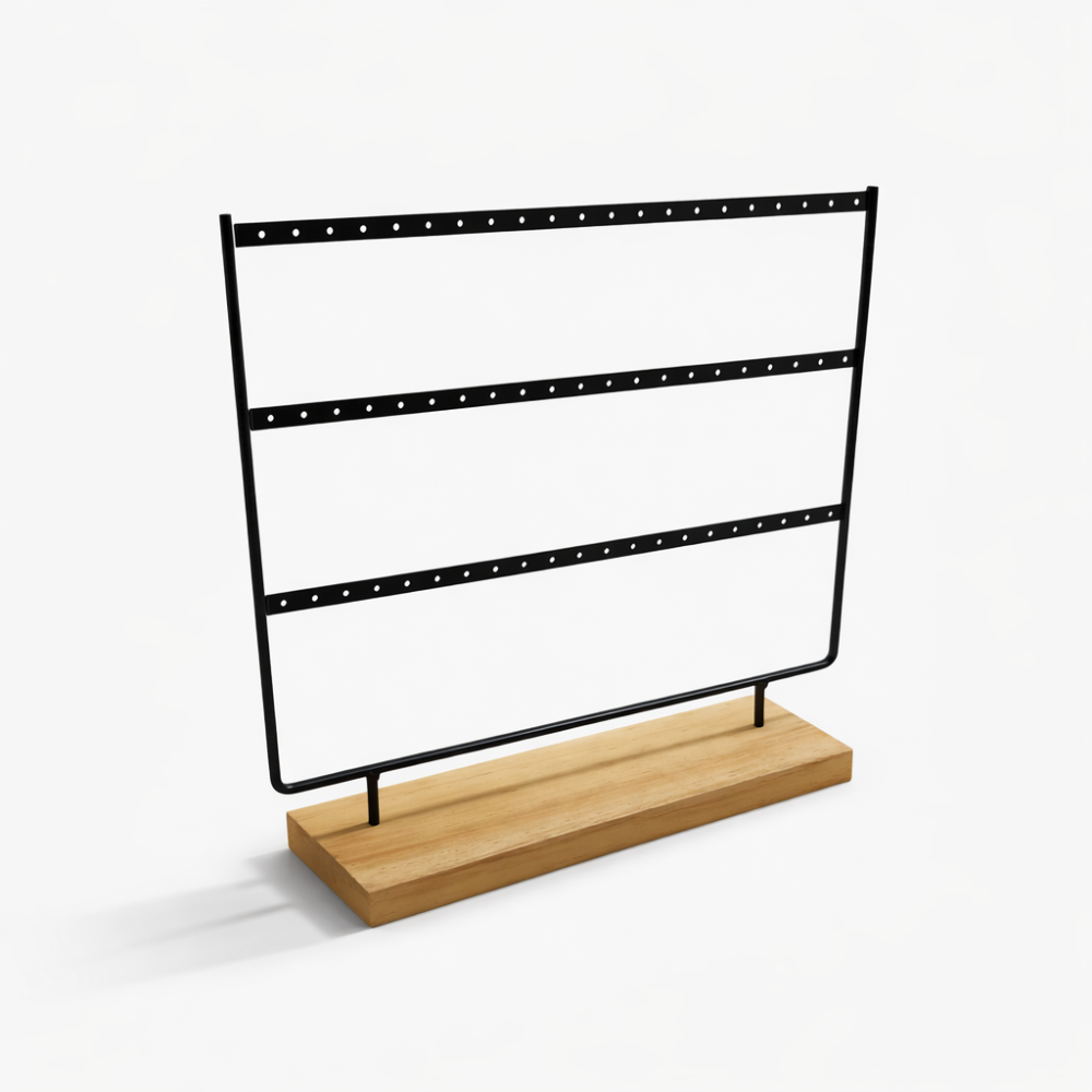 PACK DE 3 expositores de pendientes de madera y metal - OFERTA -30 %