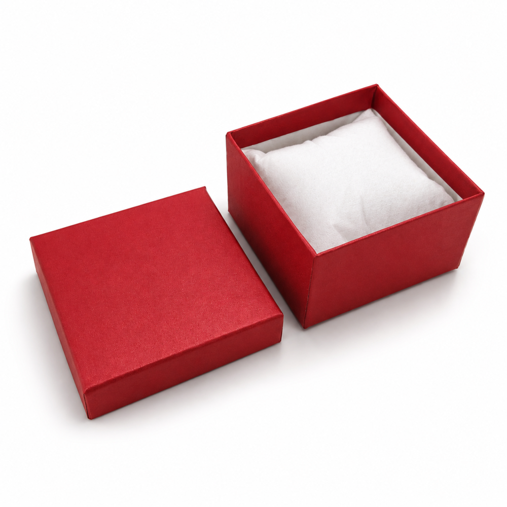 6 estuches para relojes con cojín negro 9 x 5,5 x 9 cm - rojo granadina