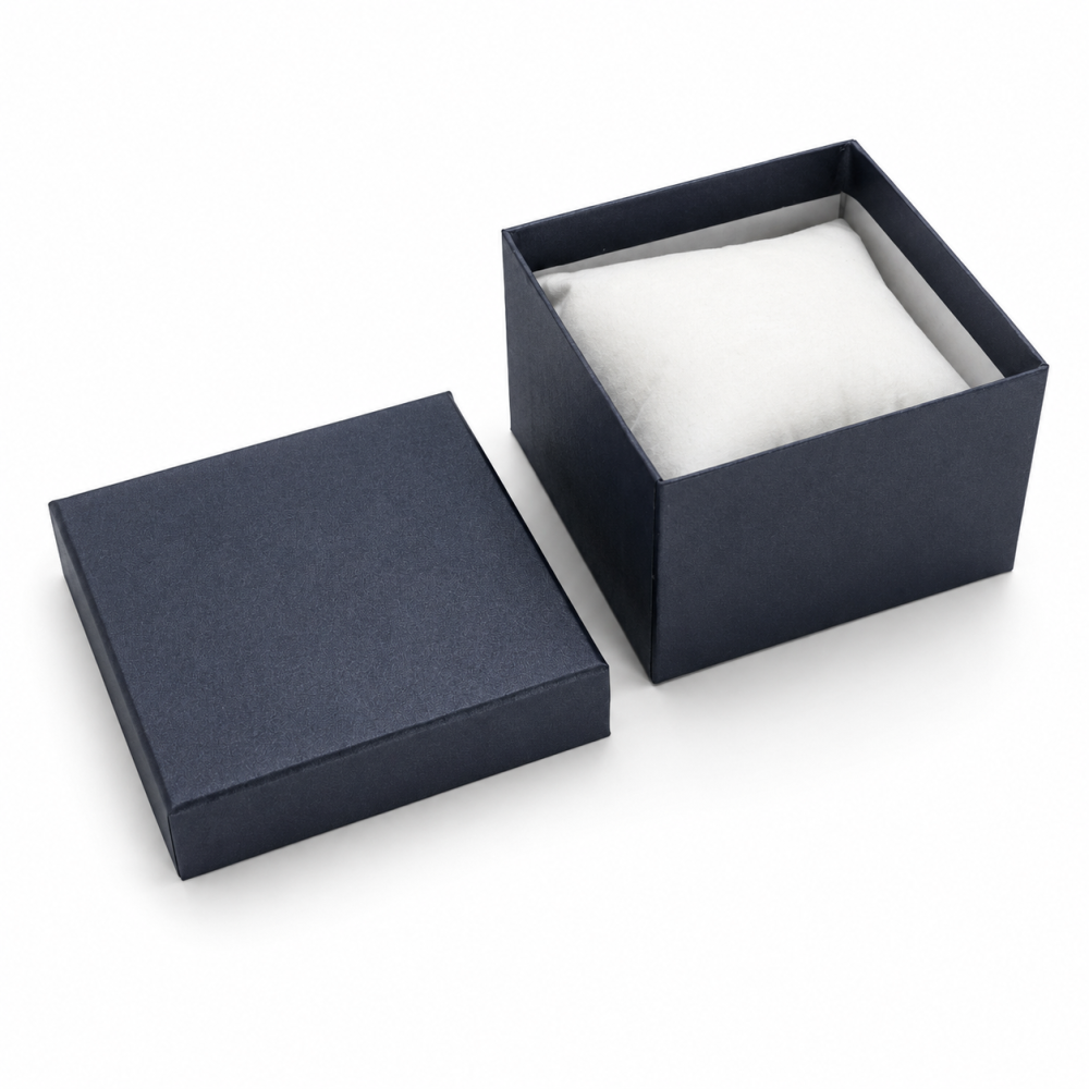 6 estuches para relojes con cojín negro 9x5,5x9 cm - azul gris
