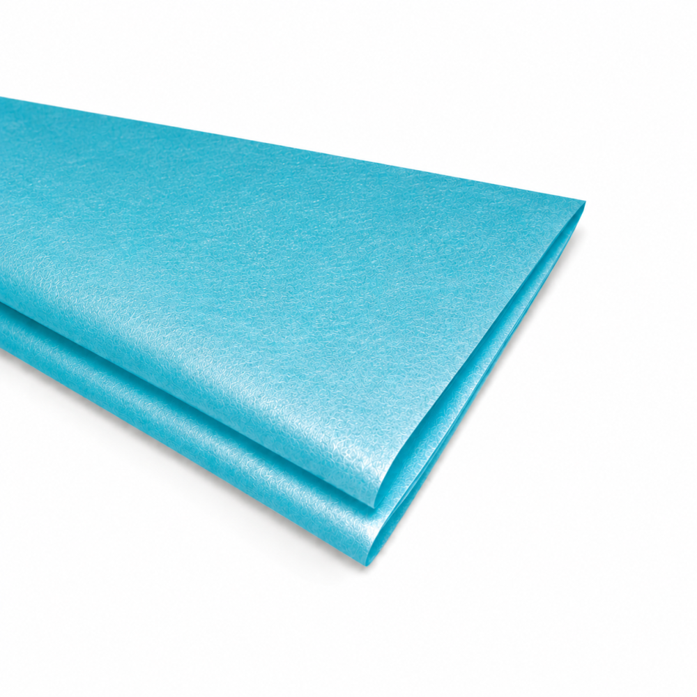 10 hojas de papel de seda iridiscente azul caribeño