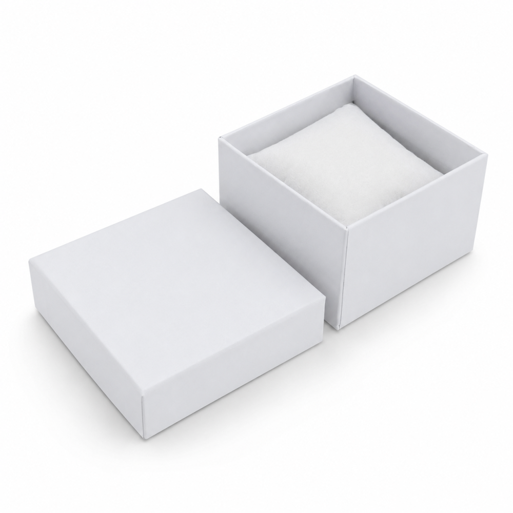 6 estuches para relojes con cojín negro 9x5,5x9 cm - blanco