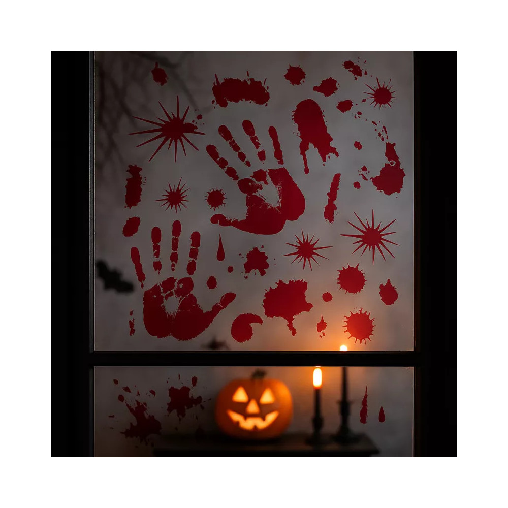 Stickers Halloween pack 3 modelos rojo 30,5x43,5 cm