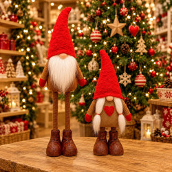 Dúo «Duendes de Navidad» 65 cm: duende y duendecilla de tela, el 2º a -50%