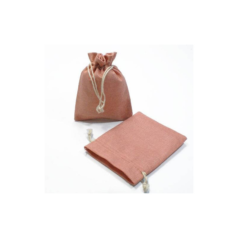 10 bolsas de regalo de yute rosa pomelo de 10 x 11 cm