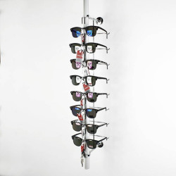 Expositor de gafas de pared antirrobo para 8 pares