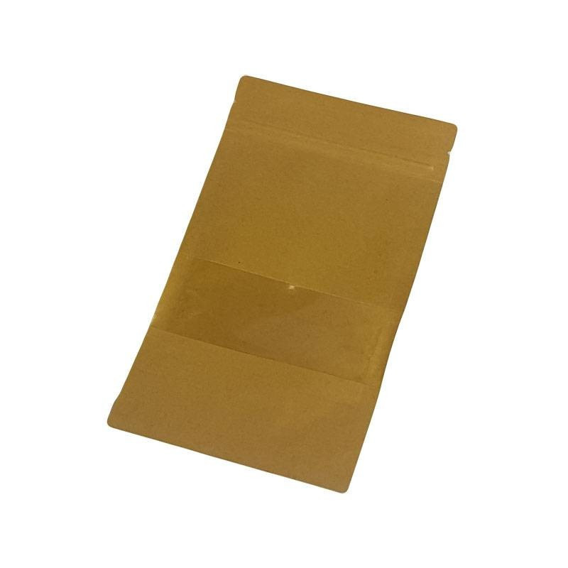 50 sachets zip refermables en papier kraft à fenêtre 12x20+4cm - 6785