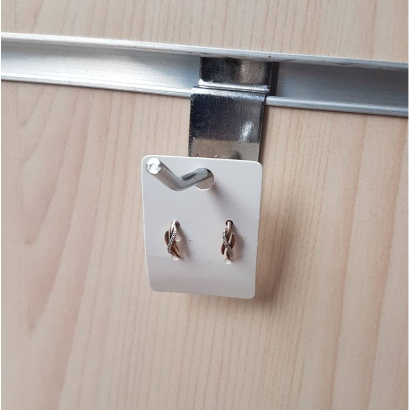 100 soportes pequeños para pendientes de cartón blanco de 4,5 x 3,2 cm