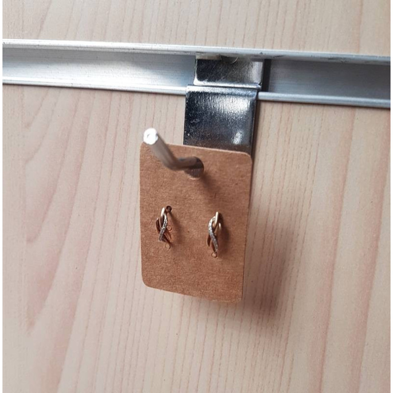 100 soportes pequeños para pendientes de cartón marrón de 4,5 x 3,2 cm
