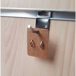 100 soportes pequeños para pendientes de cartón marrón de 4,5 x 3,2 cm