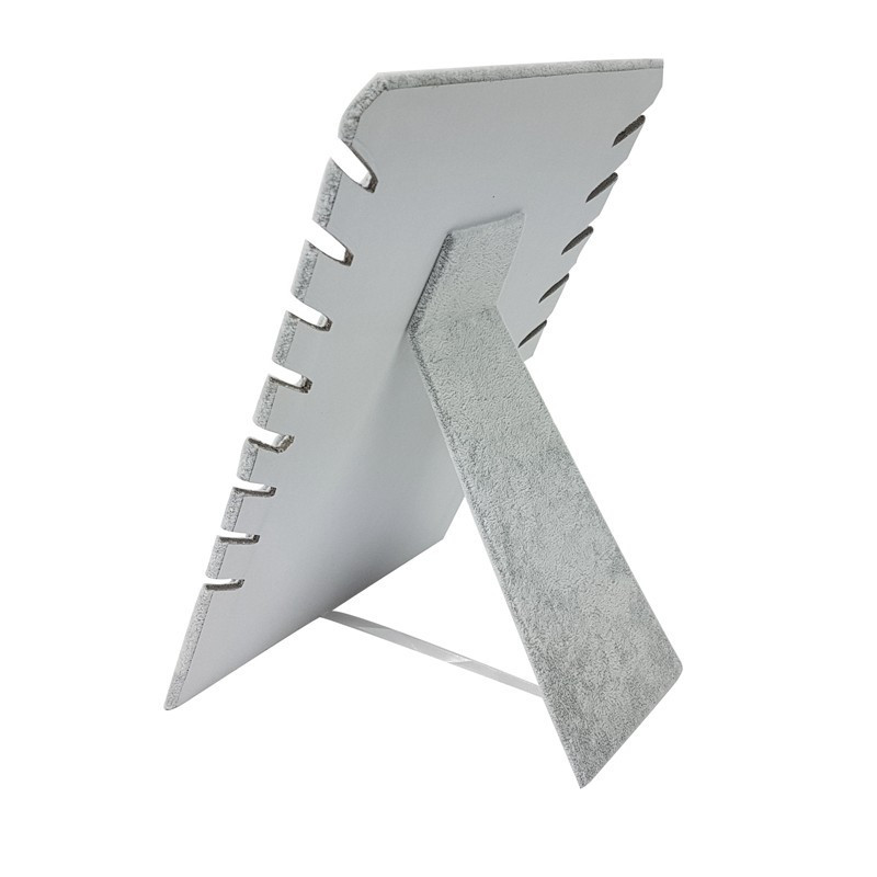 Porte colliers repliable en velours gris - 7329