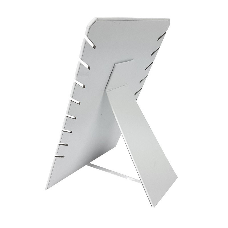 Porte colliers repliable en simili cuir blanc - 7330