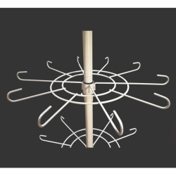 Estante de metal blanco de 49 cm con 10 brazos - 0062
