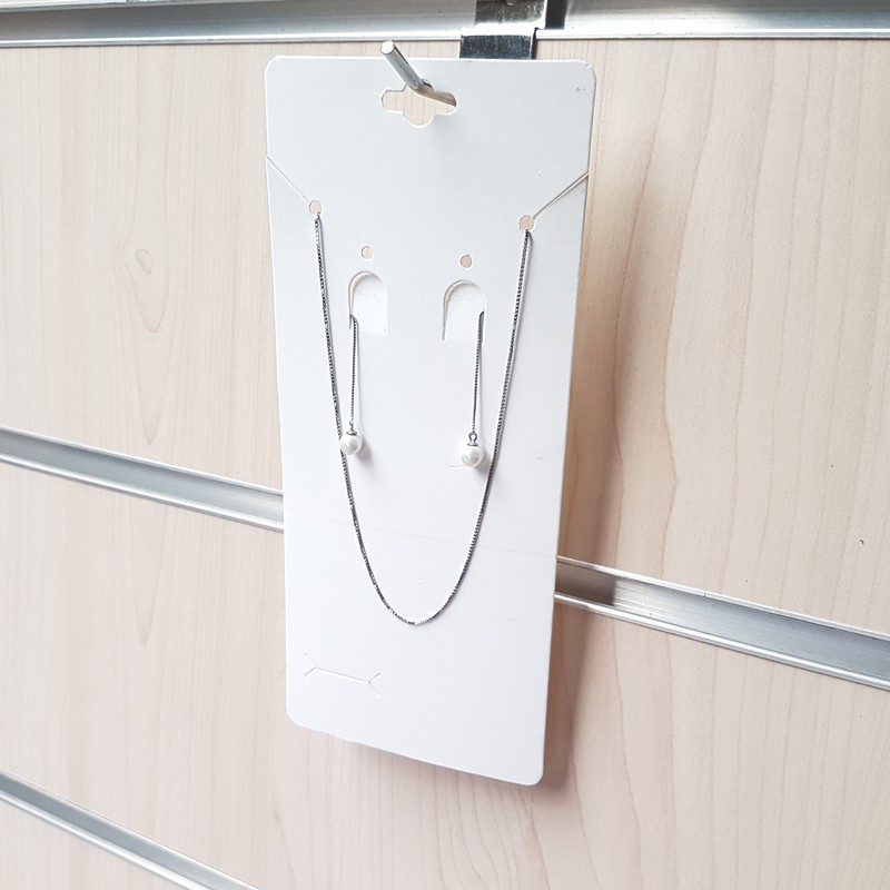 100 soportes grandes de cartón blanco para conjuntos de joyas