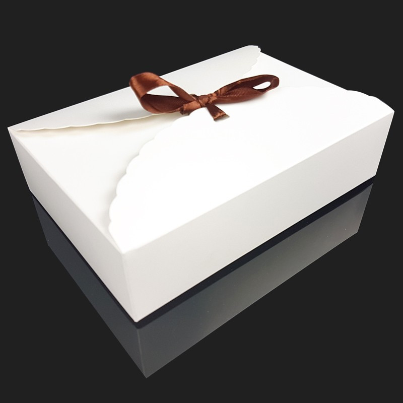 12 cajas grandes plegables de cartón laminado blanco 20x14x5 cm