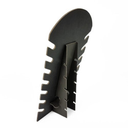 Expositor plano para joyas con pie de símil piel negro para cadenas