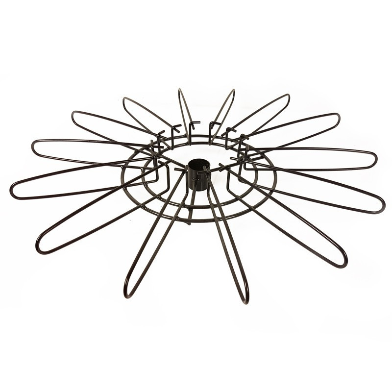 Estante antirrobo de metal negro de 48 cm con 14 brazos