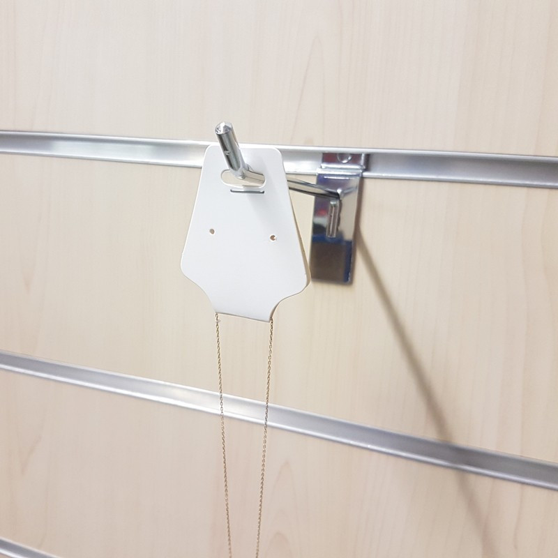 100 soportes para joyas de cartón blanco para colgar 5x12 cm - 9104